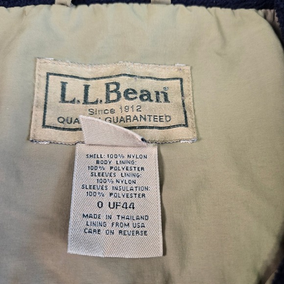 L.L. Bean Men XX Large Tall Beige Fleece Lined Insulated Bomber Jacket PolarTec - Picture 4 of 8